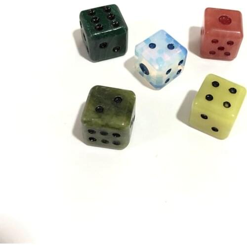 Wholesale 5pcs Mixed Natural Malachite Lemon Jad e Cherry Quartz Crystal15mm Dice Gem Stone Loose Bead Dice