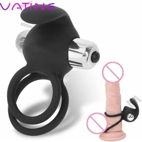 VATINE Single Frequency Vibrator Vibrating Penis Rings Delay Ejaculation Sex Toys for Men Cock Rings Clitoris Stimulate