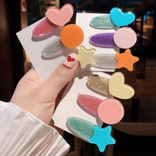 New Korea Sweet Heart Candy Color Minimalist Hair Clip Hair Grip Lovely Barrettes Hairpin Hair Accessories For Women Girls