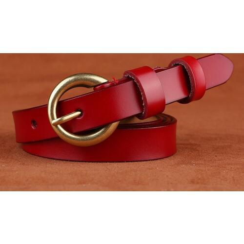 Round Ring Buckle Belt Women Genuine Leather Belts Women Jeans Dress Accessories