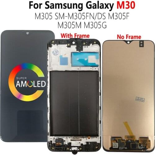 M305 LCD With Frame For SAMSUNG Galaxy SM-M305FN/DS M305F M305M M305G M30 Display Assembly Touch Screen Sensor Digitizer AMOLED