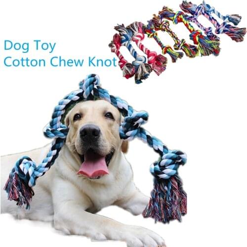 1 Pcs Pets Dogs Pet Supplies Pet Dog Puppy Cotton Chew Knot Toy Durable Braided Bone Rope Funny Tool (Random Color )