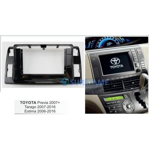 10.1 inch Car Radio Facia Panel for TOYOTA Previa, Tarago, Estima 2006-2016 (Right Wheel) Fascia Dash Kit Install Console Plate