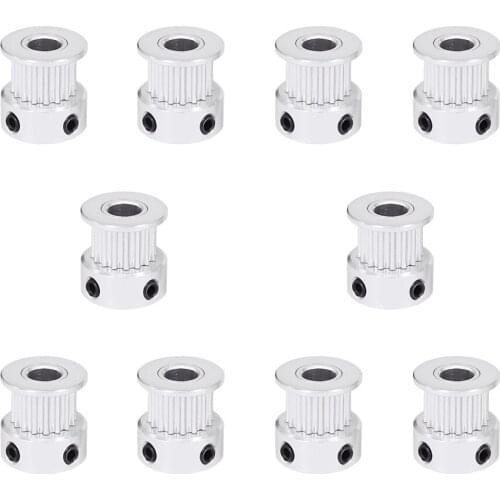 10pcs GT2 Synchronous Wheel 16Teeth 2GT 20Teeth 5mm 8mm Bore Width 6mm Belt Aluminum Timing Pulley for RepRap 3D Printer Prusai3