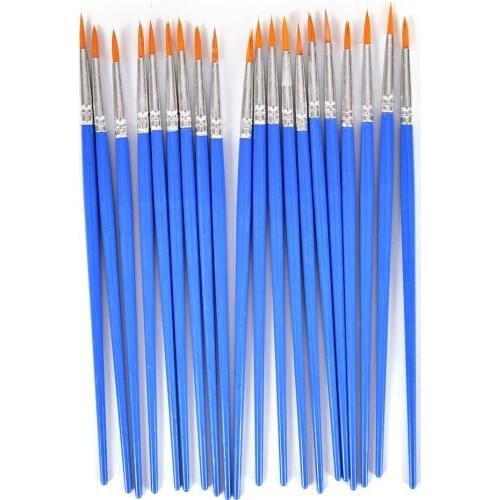 10Pcs/Lot Nylon Hair Paint Brush Oil Painting Brushes Watercolor Gouache Paint Brushes Different Size Artist Fine Art Supplies