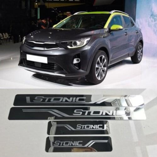 For kia stonic 2018 2019 2020 Stainless Door Sills Kick Plates Protector Car Styling Accessories 4pcs
