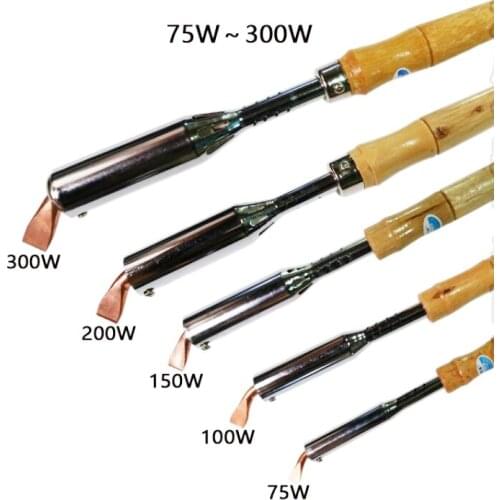 75W/100W/150W/200W/300W high-power soldering iron, external heating elbow electric soldering iron with wooden handle
