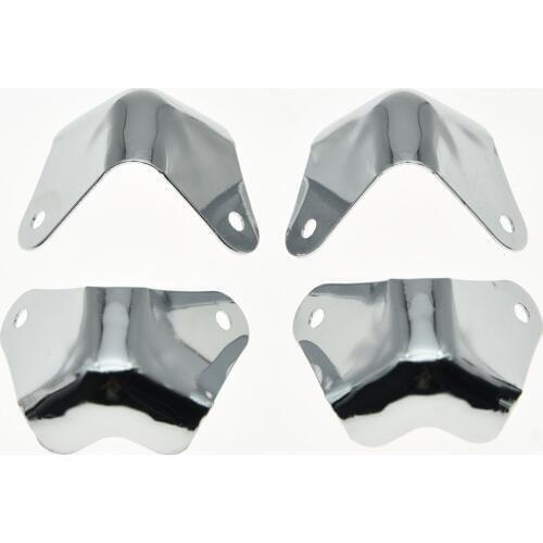 8x Metal 2 Leg Guitar AMP Amplifier Cabinet Corners Polished Chrome