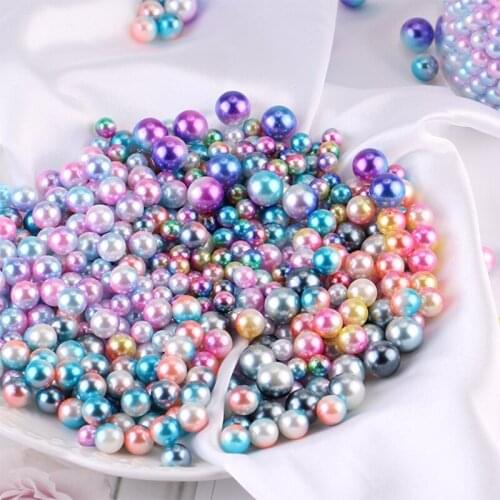 200Pcs/Pack Beads With Hole Colorful Pearls Round ABS Imitation Pearl Mix Size 3/4/5/6/8mm DIY For Jewelry Making Craft