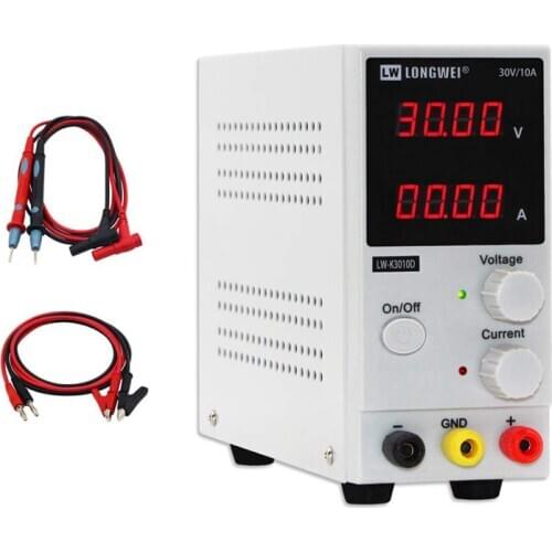 LONGWEI K3010D 30V 10A DC Power Supply Adjustable 4 Digit Display Mini Laboratory Power Supply Voltage Regulator for Phone Repai