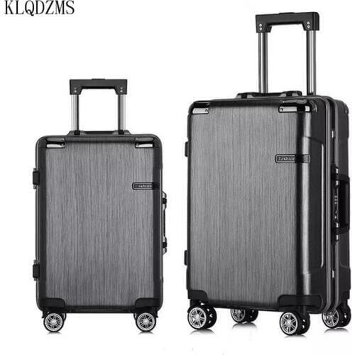 KLQDZMS 20/24inch high quality PC rolling luggage spinner business travel suitcase men women fashion trolley bags with wheel