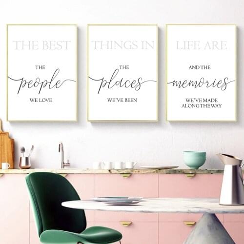 The Best Things In Life Quotes Art Print Black White Poster Wall Art Canvas Painting Nordic Wall Pictures for Living Room Decor