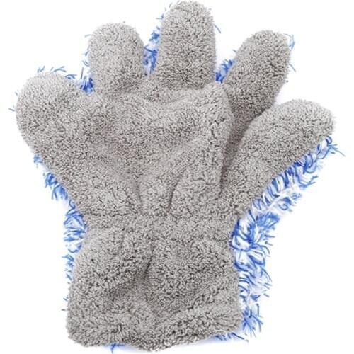 Double Sided Microfiber Washing Hand Gloves Car Window Dust Cleaning Glove Household Cleaning Towel Kitchen Accessories