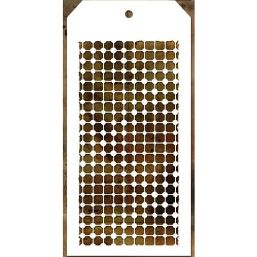 2021 New Label Tag Plastic Stencil For DIY Craft Making Square Pattern Background Scrapbooking Card No Metal Cutting Dies Stamps