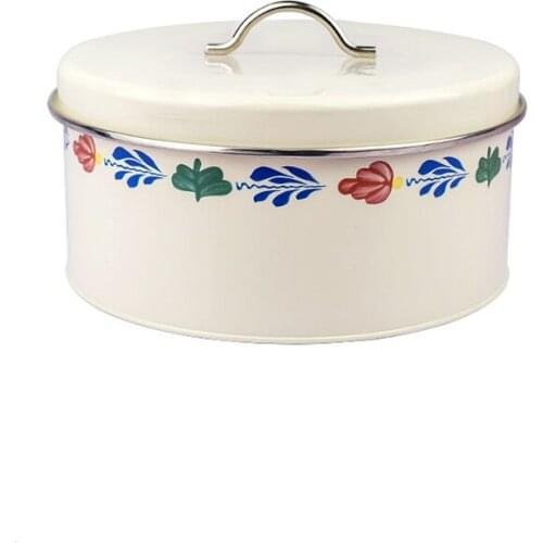 European-Style Lace Household Large Capacity Dense Metal Seal round Can Snack Baking Nut Biscuit Seal Ring Storage Box