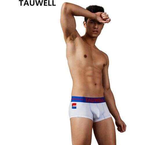 TAUWELL Mens Underwear Boyshort Trend Cotton Breathable Fashion U-pouch Bag Push Up Sexy Youth Personality Boxers