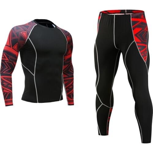 Flower Arm Mens Fitness Sports Tight Quick-drying Basketball Printing Training Suit Men Sport Wear Pants Sports Wear Men
