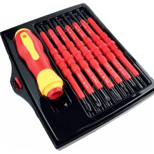 Insulated Screwdriver Set Screw Driver Bit Magnetic Phillips Slotted Screwdrivers Screw Holder For Electrician Hand Tools