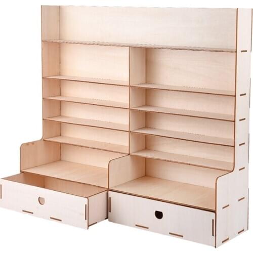 New-Wood Paint Rack Shelf Pigment Ink Bottles Organizer Storage Stand Holder with Cabinet Good Stability and Table Rack