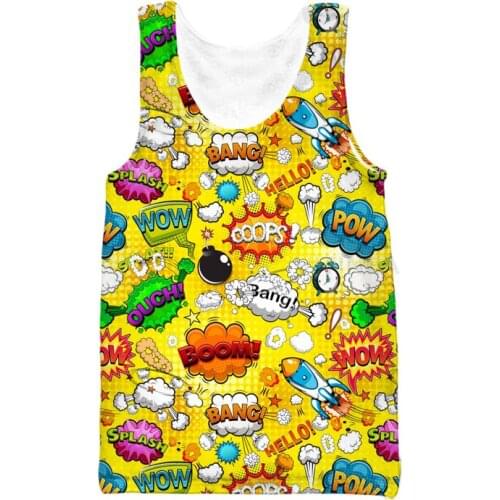 New Fashion Vest Mens 3d Print Boom Pop Art Sleeveless Tank Tops Men women Fashion Custom Tank Top