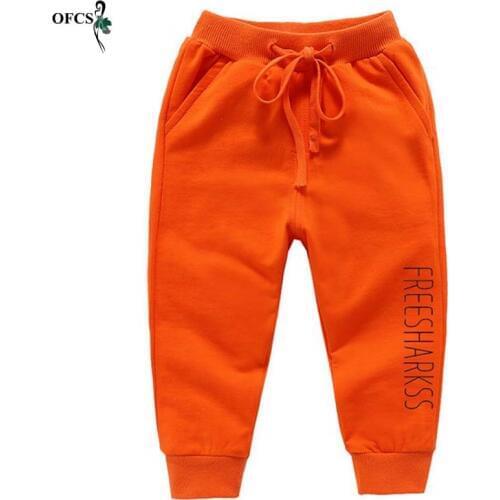 New Boys Sport Pants Letter Print Cotton Kids Trousers Teenage Childrens Pants Casual Style Fashion Kids Girls Clothes 3-9Year