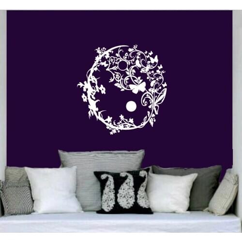 Tribal Flower In Circle Pattern Special Wall Decals Home Livingroom Beauty Pretty Decor Vinyl Wall Sticker Flower Beanches W-433