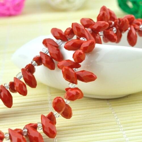Get Cheap Crystal Pendant 500pcs 6x12mm Red Tear Shape Pendant Charm Loose Glass Beads Fit Jewelry DIY