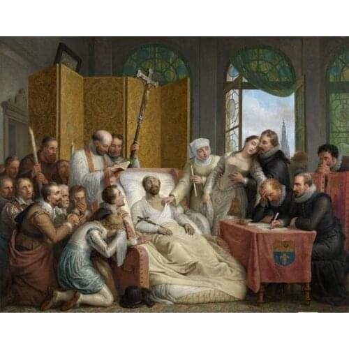 Special Offer # TOP Religious art -Mattheus Ignatius van Bree - The Death of Peter Paul Rubens oil painting-32 "