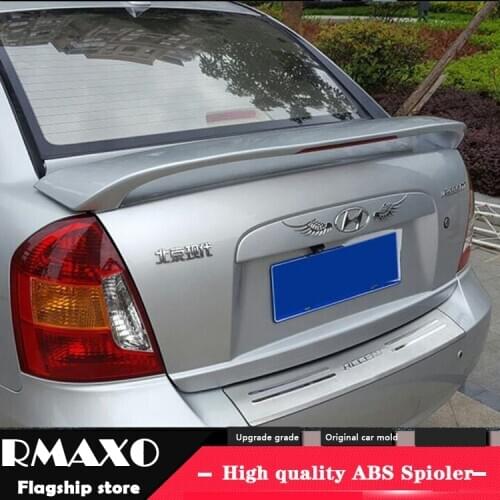 For Hyundai ACCENT Spoiler 2003-2008 ACCENT High Quality ABS Material Car Rear Wing Primer Color Rear Spoiler
