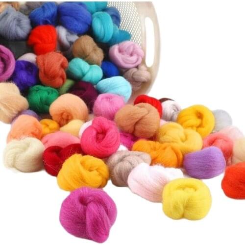 20G Wool Fibre Fabric Materials Bag Make Flower Animal Ball Craft Gift Toys Handicrafts DIY Felting Tools Choose Your Own Color