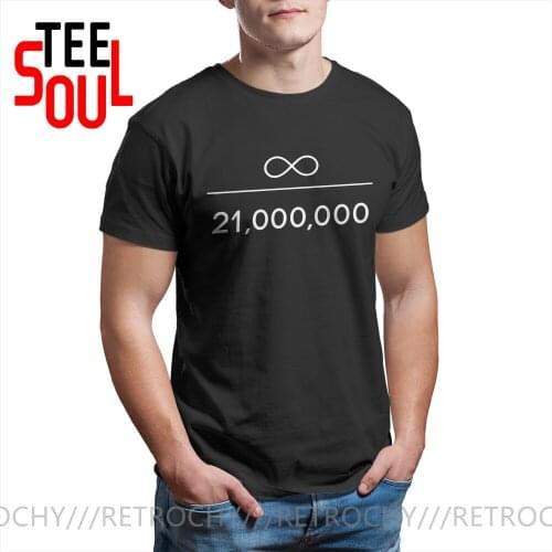 Infinity Divided By 21 Million Unique TShirt Bitcoin Cryptocurrency Miners Meme New Design Graphic T Shirt Stuff Hot Sale Tshirt