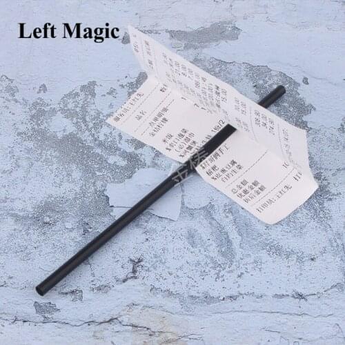 Straw In Receipts Magic Tricks Straw Thr Paper Card Close Up Street Stage Magic Props Accessories Illusion Mentalism Gimmick