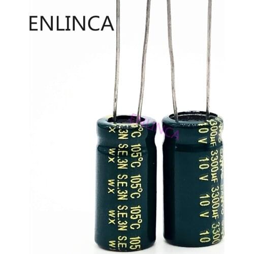 4pcs/lot 10v 3300UF Low ESR / Impedance high frequency aluminum electrolytic capacitor size 10X20 3300UF 20