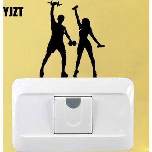 YJZT Girl Work Out Training Fitness Girls Room Decor Wall Stickers Switch Decals 8SS-2546