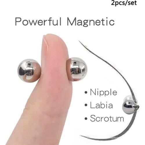 2pc BDSM Nipple Clamps Strong Magnetic Orbs Ultra Powerful Magnetic Orbs Clitoris Bondage Sex Toys For Couple