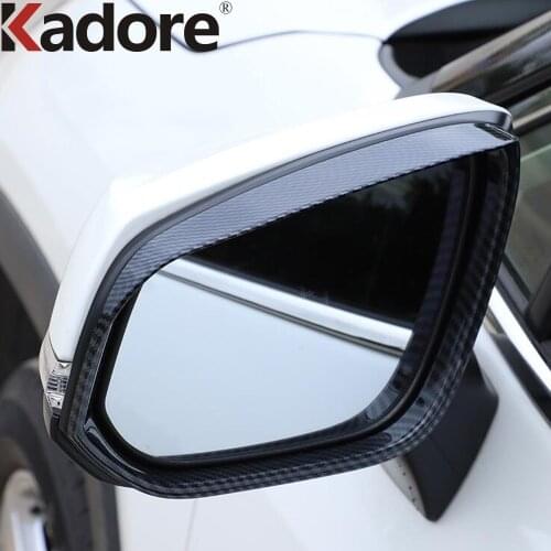 Rearview Mirror Sun Visor Cover Trim For Toyota RAV4 RAV 4 2019 2020 2021 Carbon Fiber Car Door Mirrors Rain Shield Sticker 2pcs