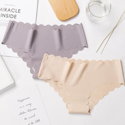 Women ruffles Underwear Invisible Seamless T Panties G-String Female Sexy Thongs Intimates Lingerie Ladies Briefs 1pcs LR710