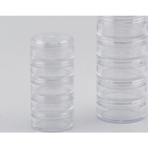 1pc 5g 10g Empty Stackable Jars Loose Power Pot Eye Shadow Powder Small Container Nail Art Portable Bottles 5 Layers Jar