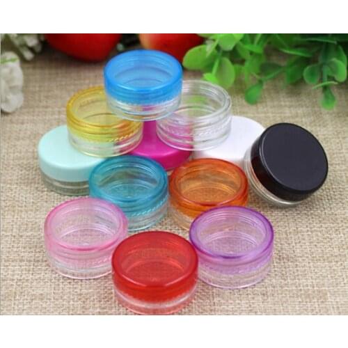 10pcs/lot 3g Mix Color Small Empty Cosmetic Refillable Bottles Plastic Eyeshadow Makeup Face Cream Jar Pot Container Bottle