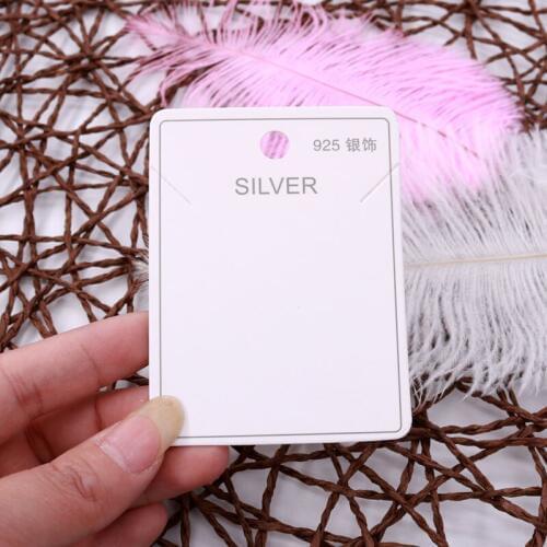 100pcs/lot 6*8cm Necklace Pendant Display Paper Card Accessories Jewelry Packaging Hanger White Tags Cards Wholesale