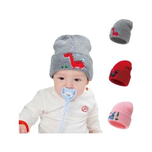 2020 Baby Cap Cartoon Dinosaur Crochet Beanie Hat For Children Girls And Boys Knitted Baby Hat Winter Kids Caps