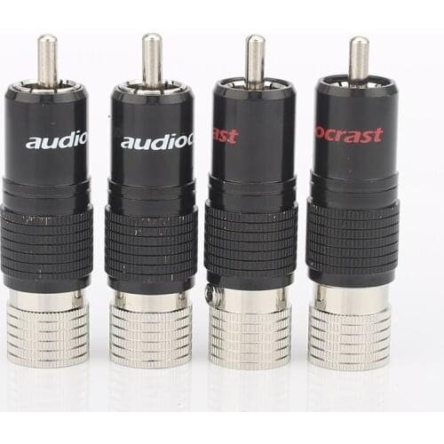 4pcs Audiocrast R004 Rhodium plated RCA connector unsolder RCA connector screws locking RCA