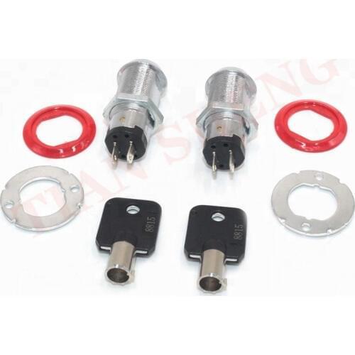 5Pcs/lot Arcade game machine plug switch electric drawer lock /Vending machine 2pin flat plug keyed alike cylinder key switch ca