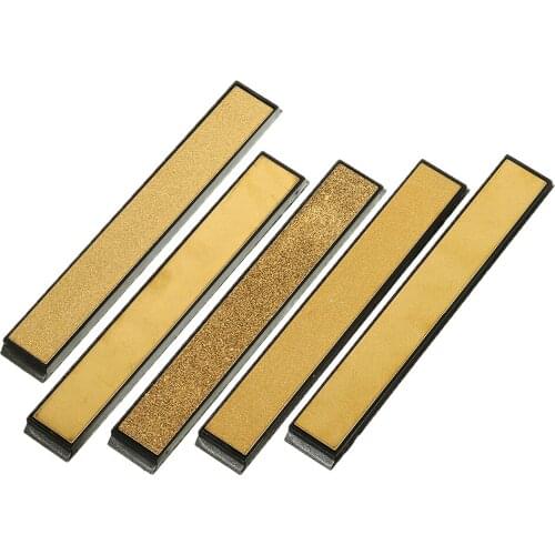 5PCS Titanium Coated Diamond Knifes Grit Angle Sharpening Sharpen Stone Bar