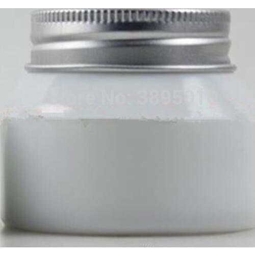 50g original white Glass sloping shoulder jar with silver aluminum lid+white inner lid.cream jar,cosmetic container F957