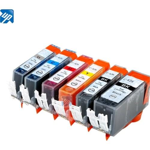 6 x PGI425 CLI426 Compatible ink cartridge for Canon PIXMA MG6140/MG6240/MG8140/MG8240 pgi 425 PGI-425 GY with ink