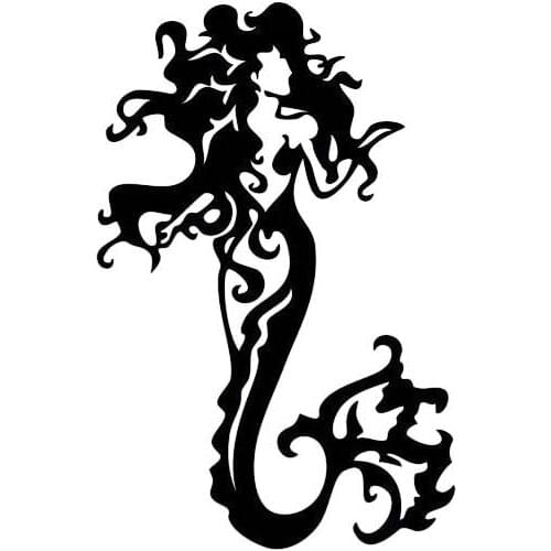 8.6*13.3CM Legendary Romantic Mermaid Decal Black/Silver Vinyl Covering The Body Car Sticker C20-1196