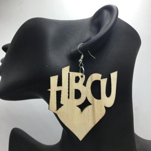 Free Shipping! !!Unfinished HBCU wooden earrings