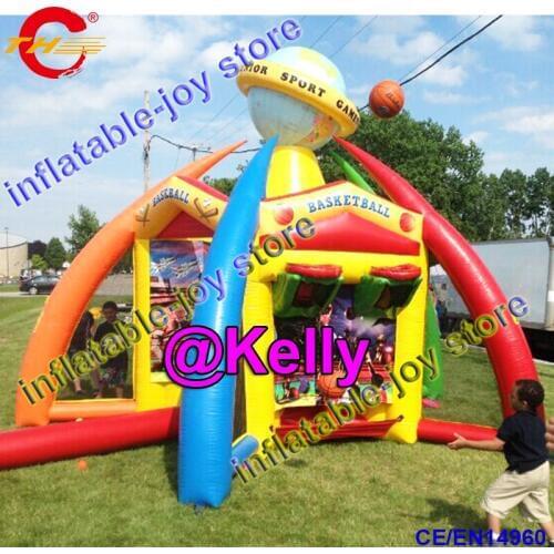 Free air shipping 5 in 1 carnival inflatable sport game, interactive inflatable world sport games, multi-use bouncy sport court
