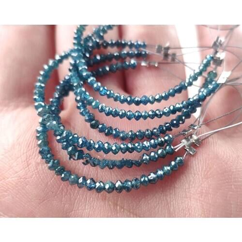 Loose beads diamond roundel faceted blue green 2mm for DIY jewelry making 6cm FPPJ wholesalenature